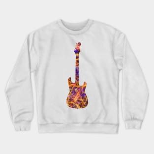 Yellow on Purple Flame Guitar Silhouette Crewneck Sweatshirt